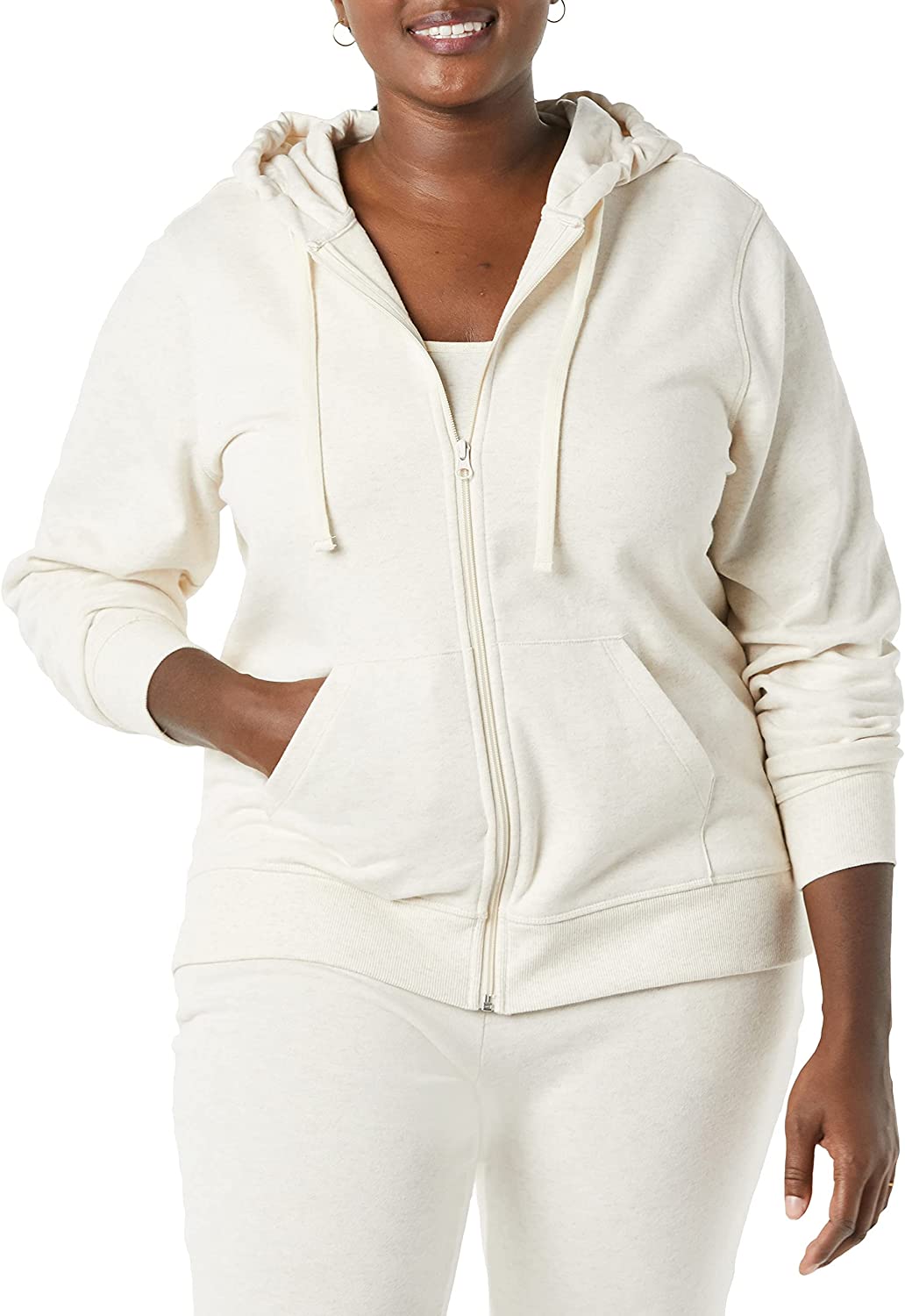 Essentials Women's French Terry Fleece Full-Zip Hoodie (Available in Plus Size) - Image 1